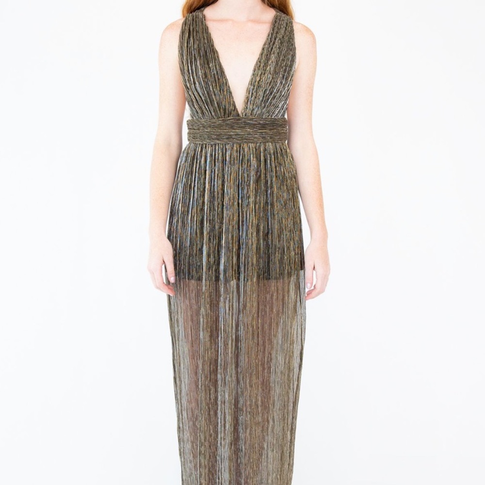 Gold twist black dress